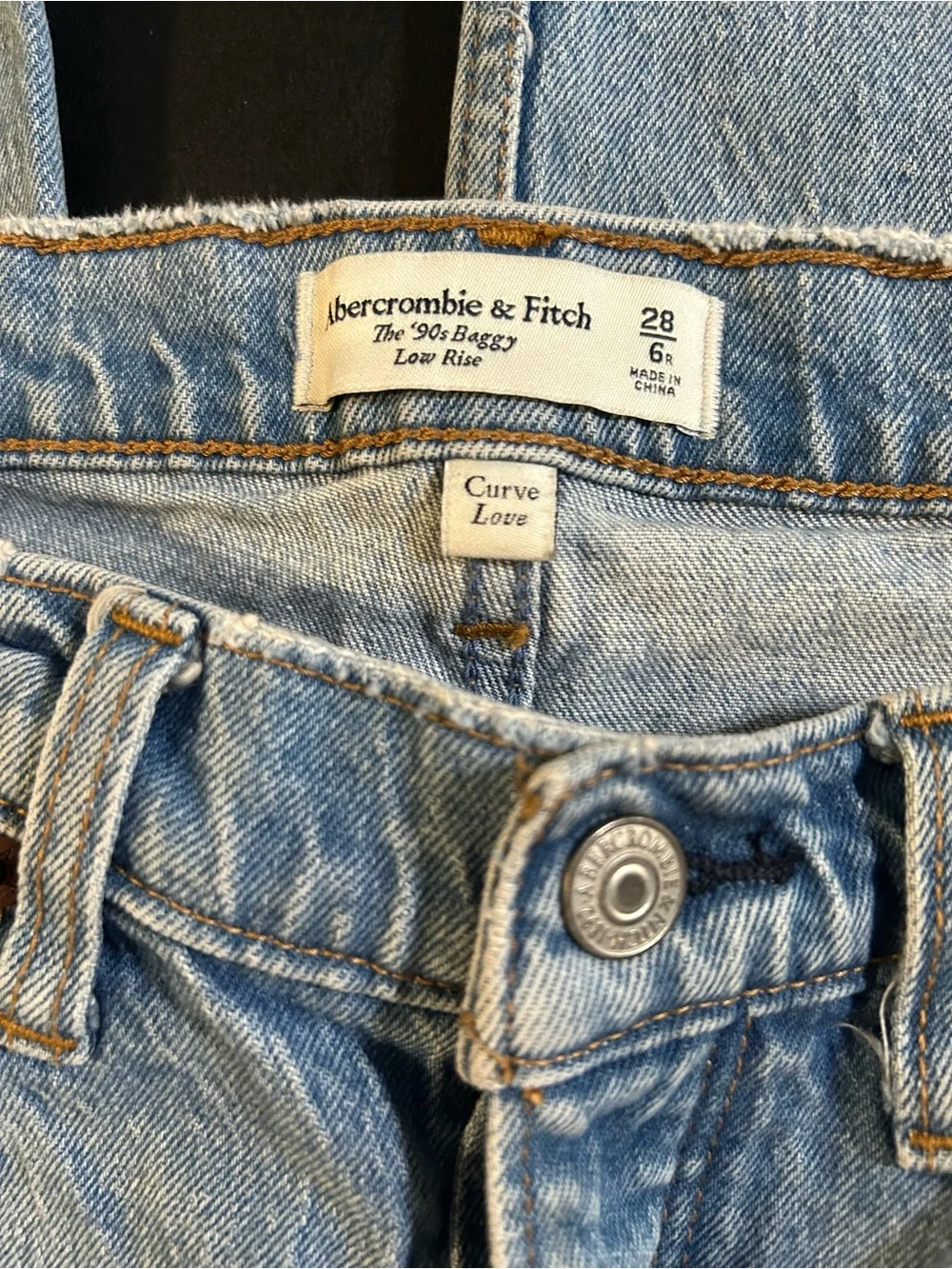 Women’s Abercrombie and Fitch the 90s baggy low rise jeans size 28
